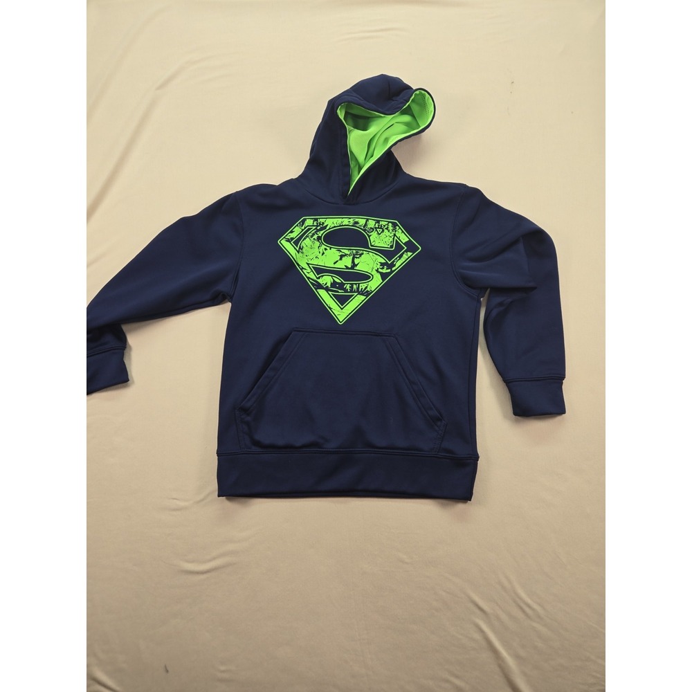 Supermen Boy Youth Hoodie Size M 8  Navy Polyester Front Pocket Preowned